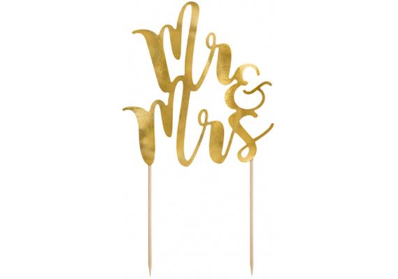 Kuchenstecker Mr & Mrs gold