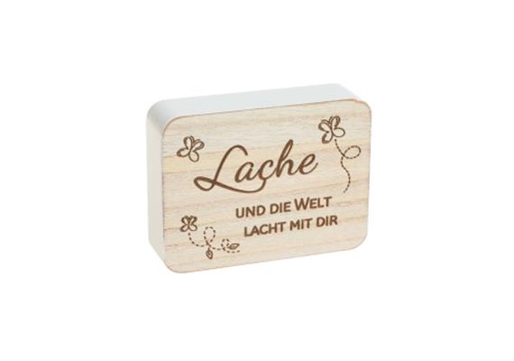 Lache Welt Holzaufsteller