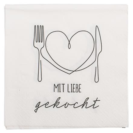 Liebe Besteck Servietten