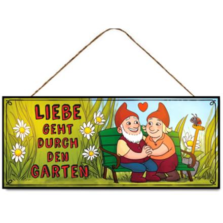Liebe durch Garten Metallschild