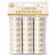 Luftschlangen Happy Birthday gold-weiss