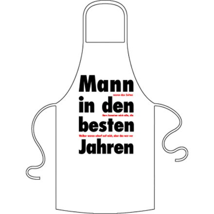 Mann in den besten Jahren Schürze
