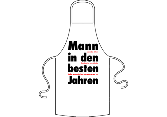 Mann in den besten Jahren Schürze