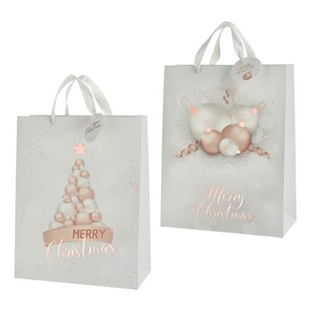 Merry Christmas roségold Geschenktaschen (L)