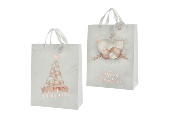 Merry Christmas roségold Geschenktaschen (L)