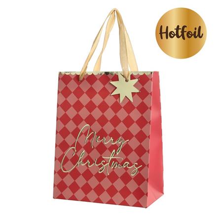 Merry Christmas rot Geschenktasche (L)