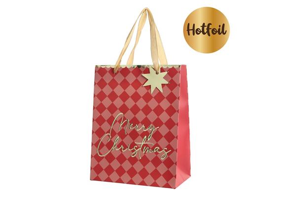 Merry Christmas rot Geschenktasche (L)