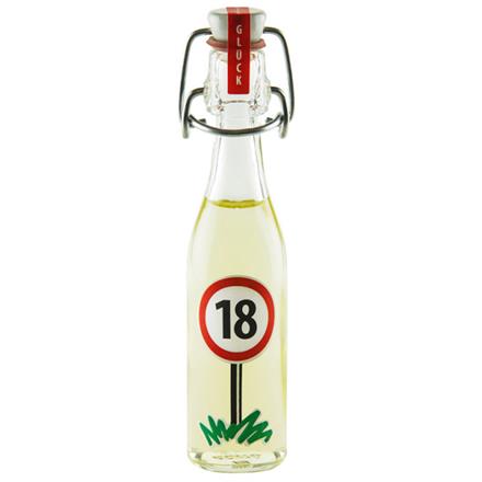 Mini Bügelflasche Likör 18. Geburtstag