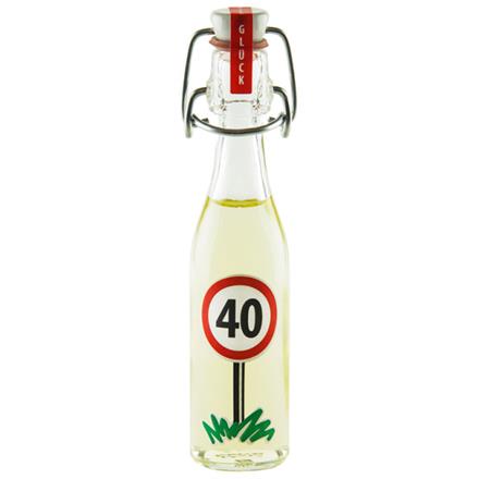 Mini Bügelflasche Likör 40. Geburtstag