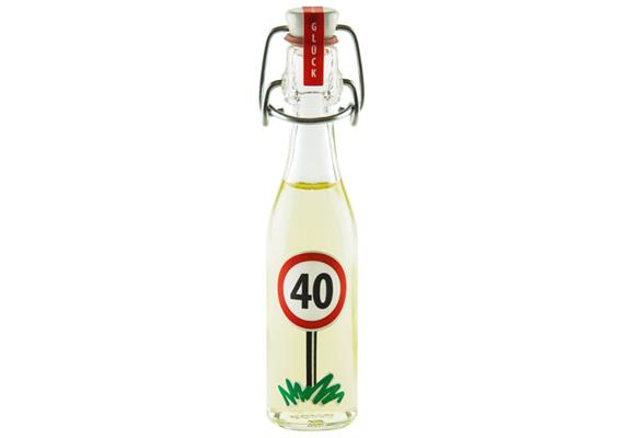 Mini Bügelflasche Likör 40. Geburtstag