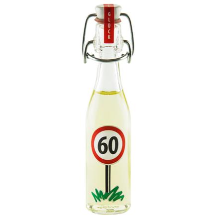 Mini Bügelflasche Likör 60. Geburtstag