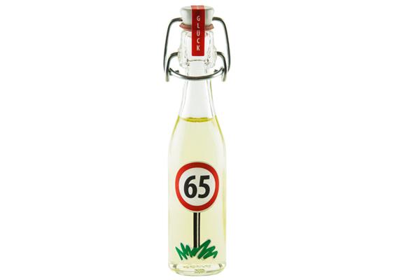 Mini Bügelflasche Likör 65. Geburtstag