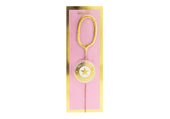 Mini Wunderkerze gold Zahl 0