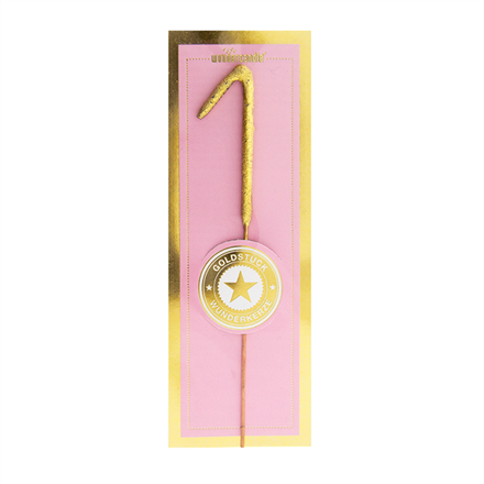 Mini Wunderkerze gold Zahl 1