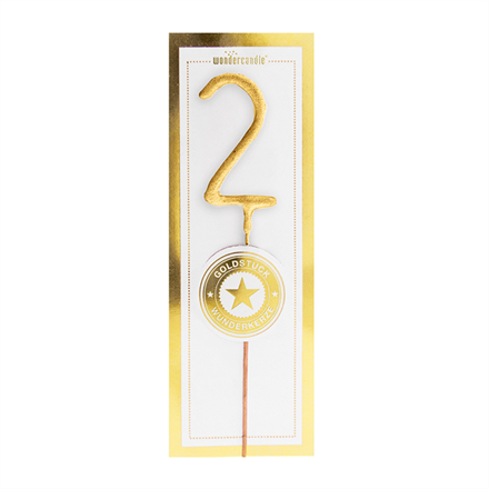 Mini Wunderkerze gold Zahl 2