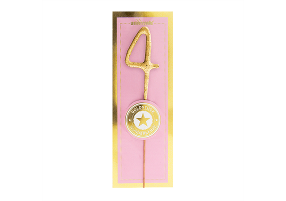 Mini Wunderkerze gold Zahl 4