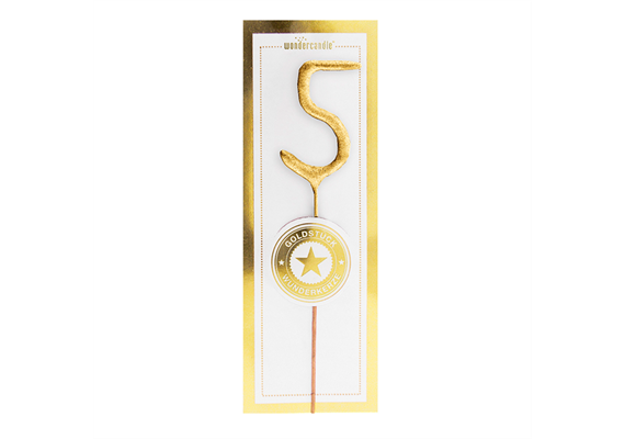 Mini Wunderkerze gold Zahl 5