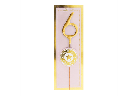 Mini Wunderkerze gold Zahl 6