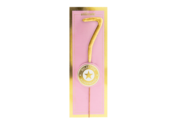 Mini Wunderkerze gold Zahl 7