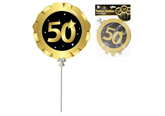 Mini Zahlenballon 50 selbstaufblasend (3 Stk)