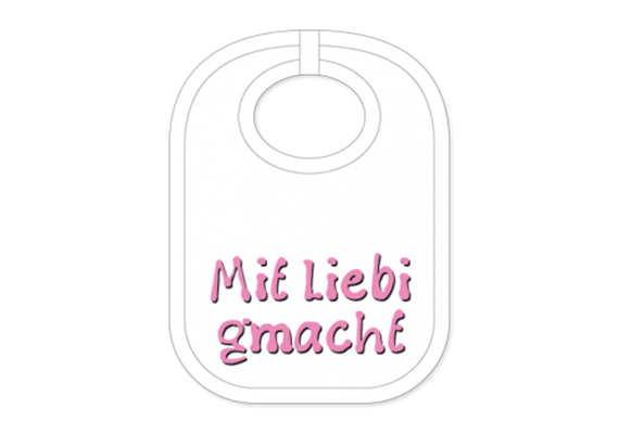 Mit Liebi gmacht Babylatz - Textilfarbe rosa | Bild 1