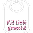 Mit Liebi gmacht Babylatz - Textilfarbe weiss | Bild 1