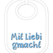 Mit Liebi gmacht Babylatz - Textilfarbe weiss | Bild 1