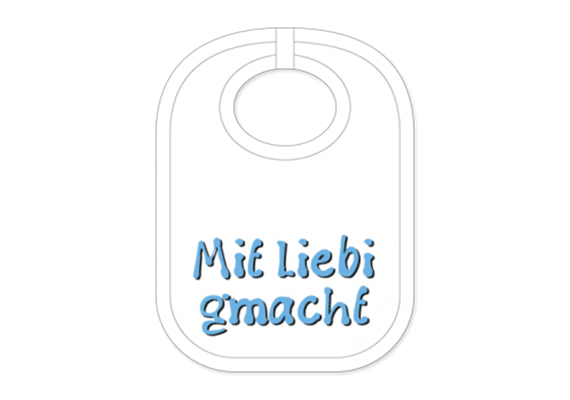 Mit Liebi gmacht Babylatz - Textilfarbe weiss | Bild 1