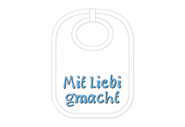 Mit Liebi gmacht Babylatz - Textilfarbe weiss