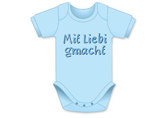 Mit Liebi gmacht hellblau Body - Grösse 62/68