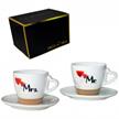 Mr & Mrs Kaffeetassen Kork mit Unterteller | Bild 1