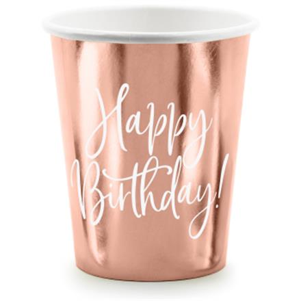 Pappbecher Birthday roségold