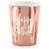 Pappbecher Birthday roségold