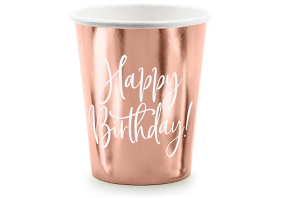 Pappbecher Birthday roségold