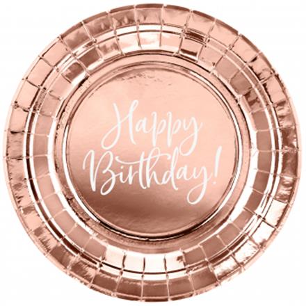 Pappteller Birthday roségold