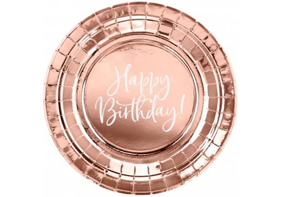 Pappteller Birthday roségold | Bild 1