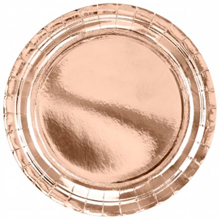 Pappteller rund roségold