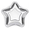 Pappteller Stern silber (23 cm)