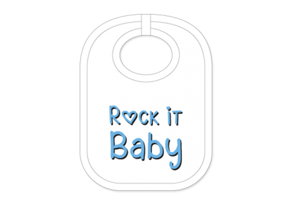 Rock it Baby Babylatz - Textilfarbe weiss | Bild 1