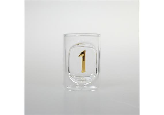 Schnapsglas Zahl 1