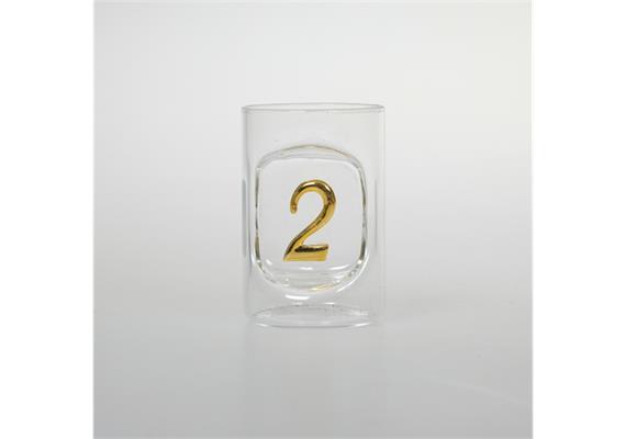 Schnapsglas Zahl 2