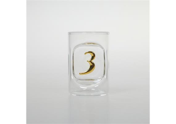 Schnapsglas Zahl 3