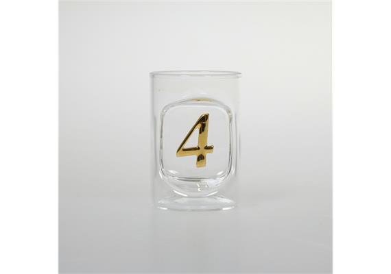 Schnapsglas Zahl 4