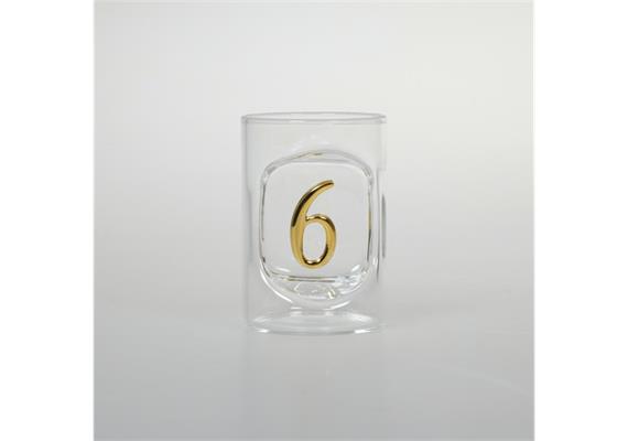 Schnapsglas Zahl 6