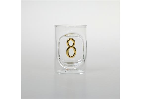 Schnapsglas Zahl 8