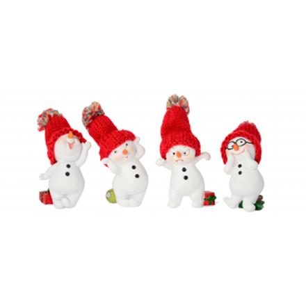 Schneemann Witzig rot (7 cm)