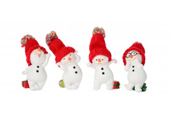 Schneemann Witzig rot (7 cm)