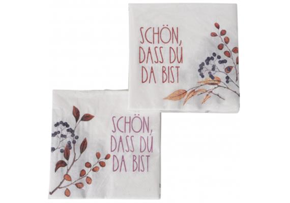 Schön da bist Servietten (2 sort.)
