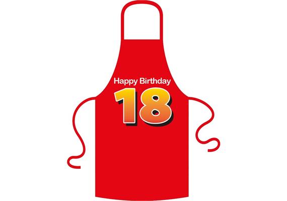 Schürze 18. Geburtstag Happy Birthday - Textilfarbe rot | Bild 2