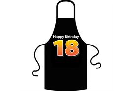 Schürze 18. Geburtstag Happy Birthday - Textilfarbe schwarz